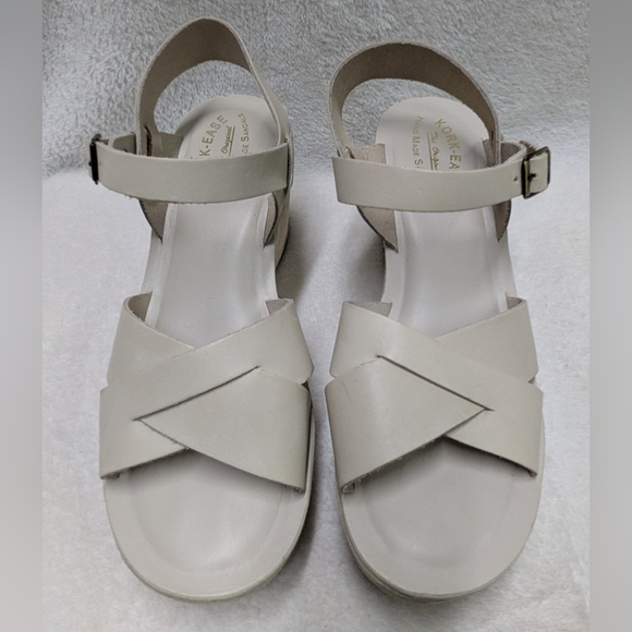 Kork-Ease Cream Strappy Leather Sandals Size 9M - Picture 1 of 14